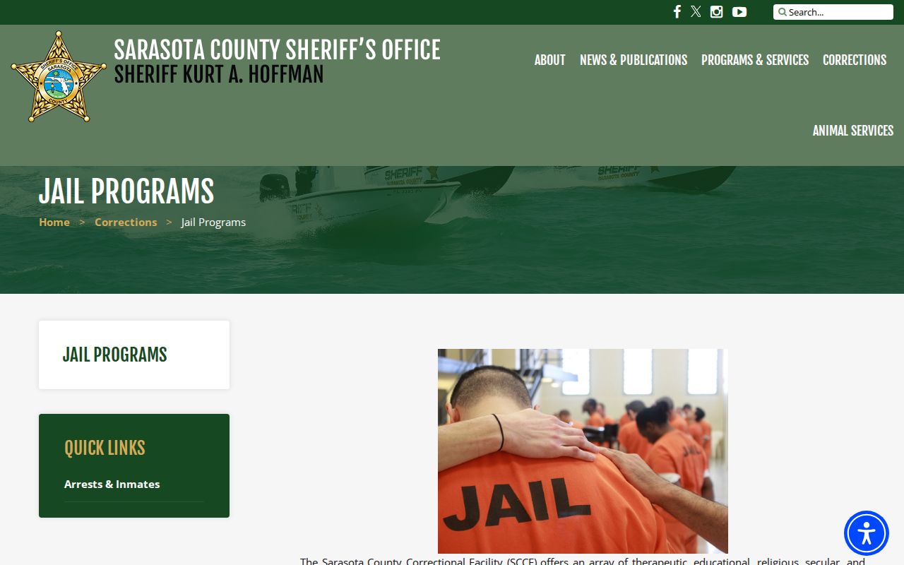 Sarasota County jail CARE recovery education and reentry programs